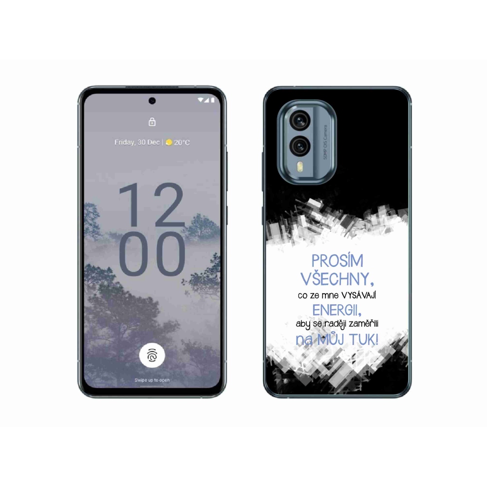 Gélový kryt mmCase na Nokia X30 5G - vtipný text 1 modrý