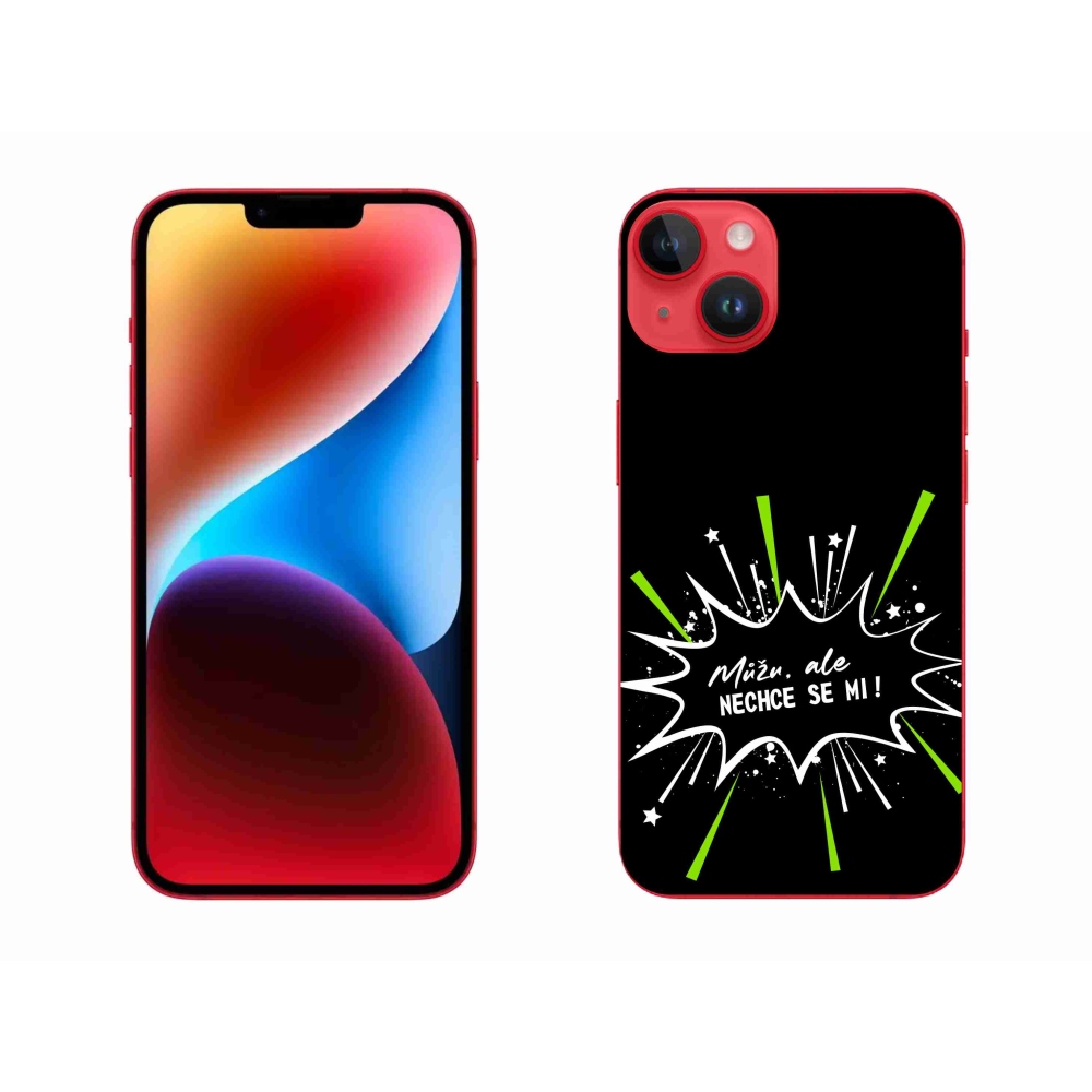 Gélový kryt mmCase na iPhone 14 Plus - vtipný text 11 čierne pozadie