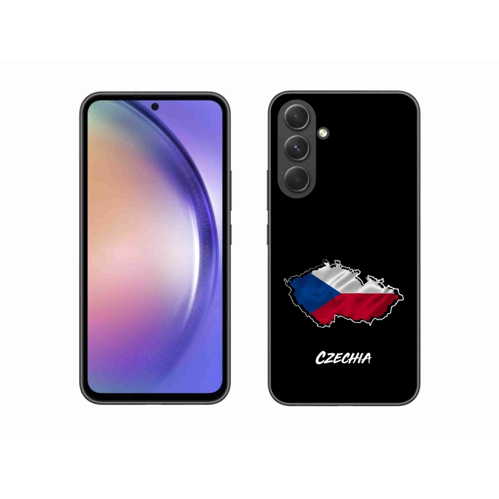 Gélový kryt mmCase na Samsung Galaxy A54 5G - Czechia čierne pozadie