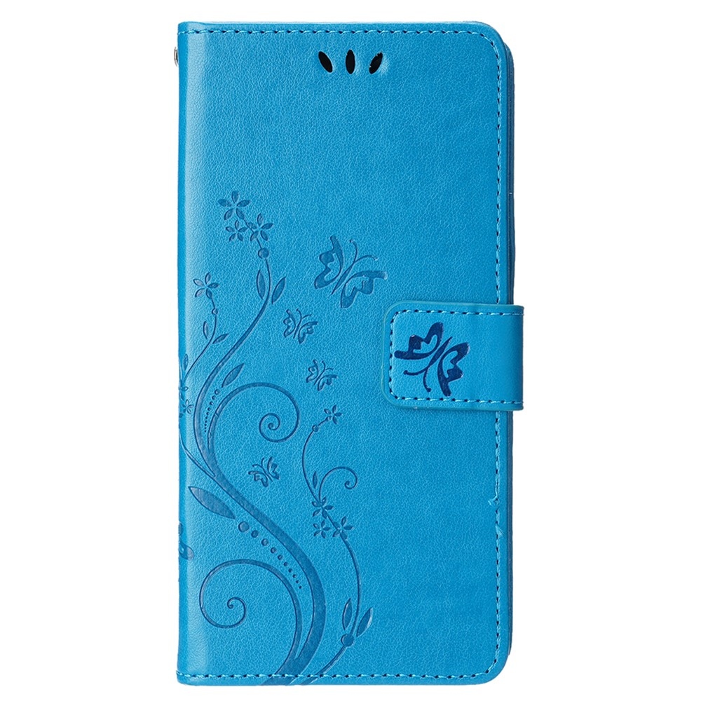 Flowers knižkové puzdro na iPhone 15 Pro - modré