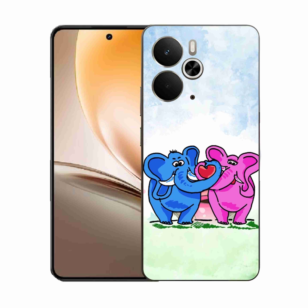 Gélový kryt mmCase na Realme 14 5G - zamilovaní slony
