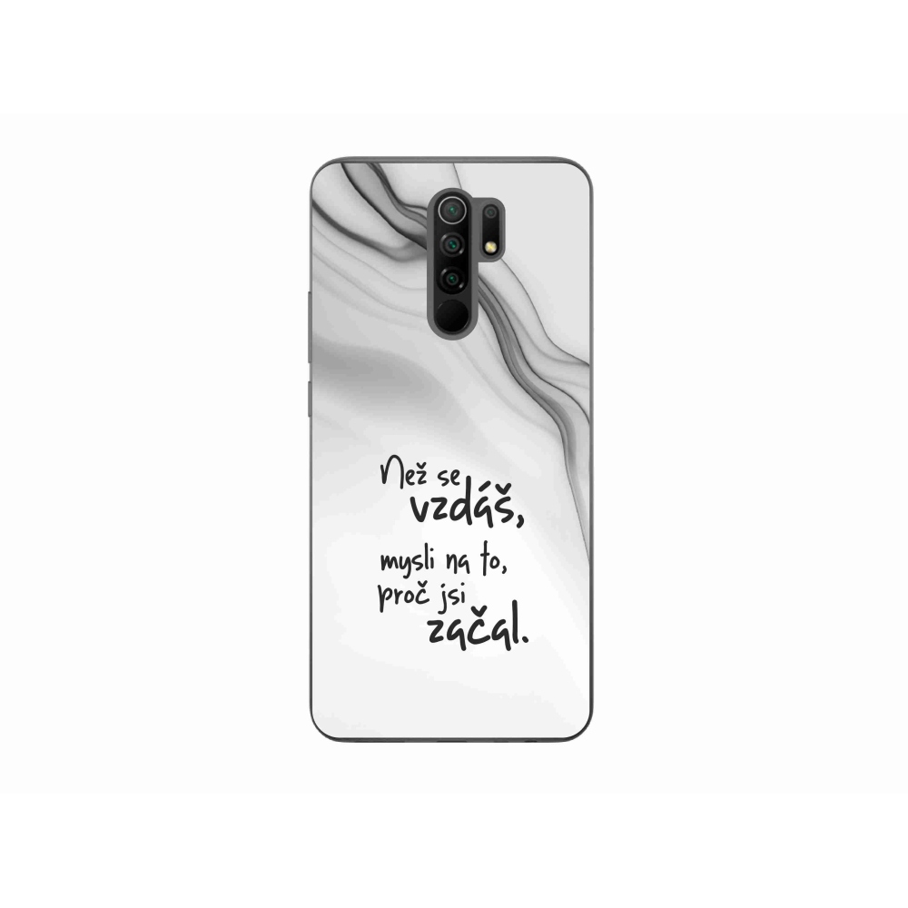 Gélový kryt mmCase na Xiaomi Redmi 9 - citát 2 biele pozadie