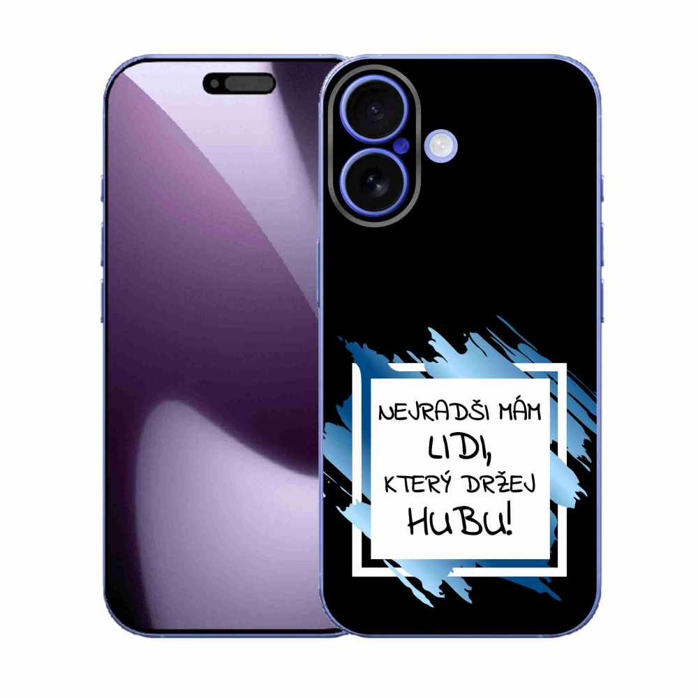 Gélový kryt mmCase na iPhone 17 - vtipný text 7 bieločierne pozadie