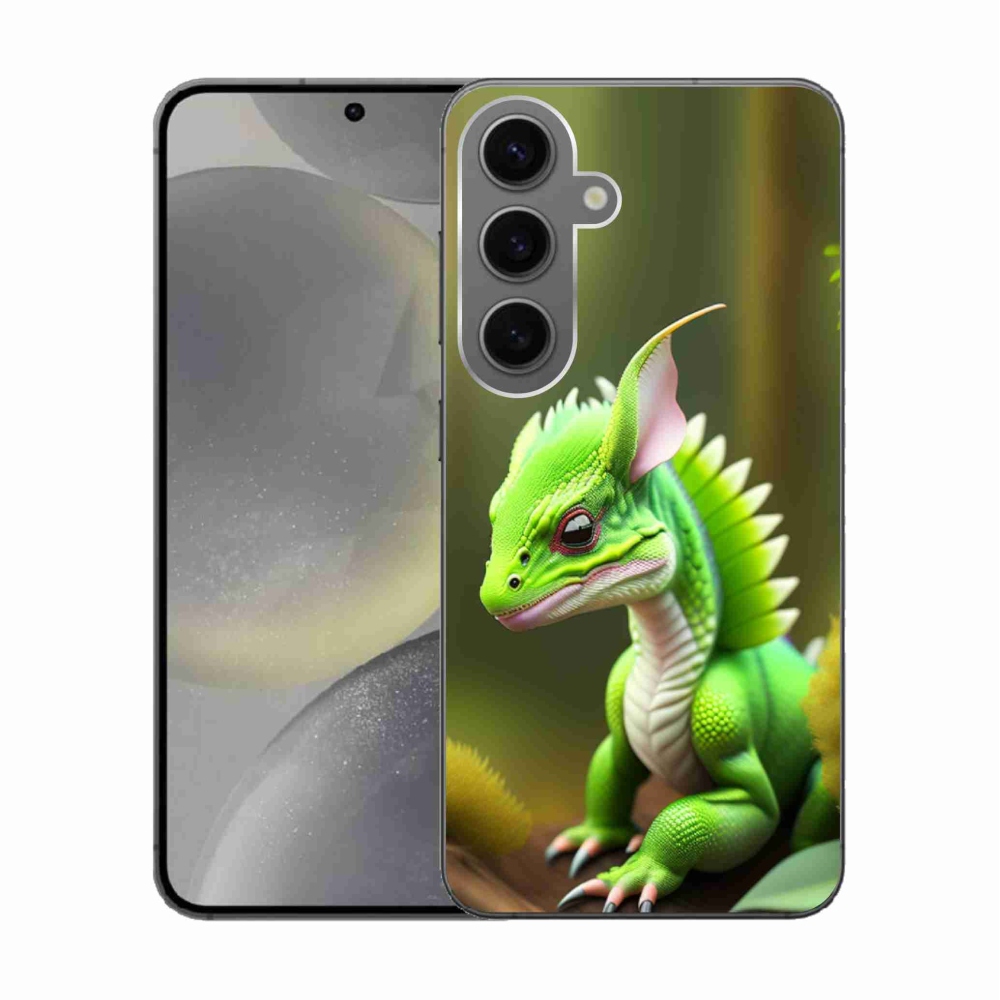 Gélový kryt mmCase na Samsung Galaxy S24 - zelený dráčik