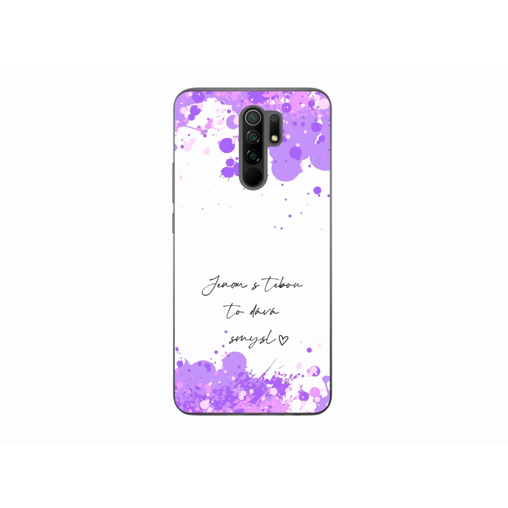 Gélový kryt mmCase na Xiaomi Redmi 9 - zamilovaný text biele pozadie