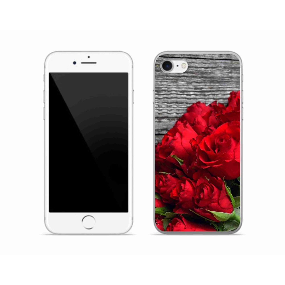 Gélový kryt mmCase na iPhone SE (2022) - červené ruže