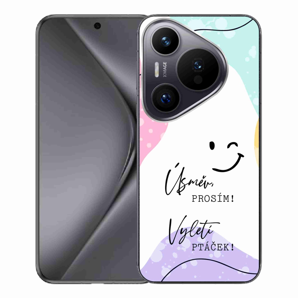 Gélový kryt mmCase na Huawei Pura 70 Pro - vtipný text 4 biele pozadie