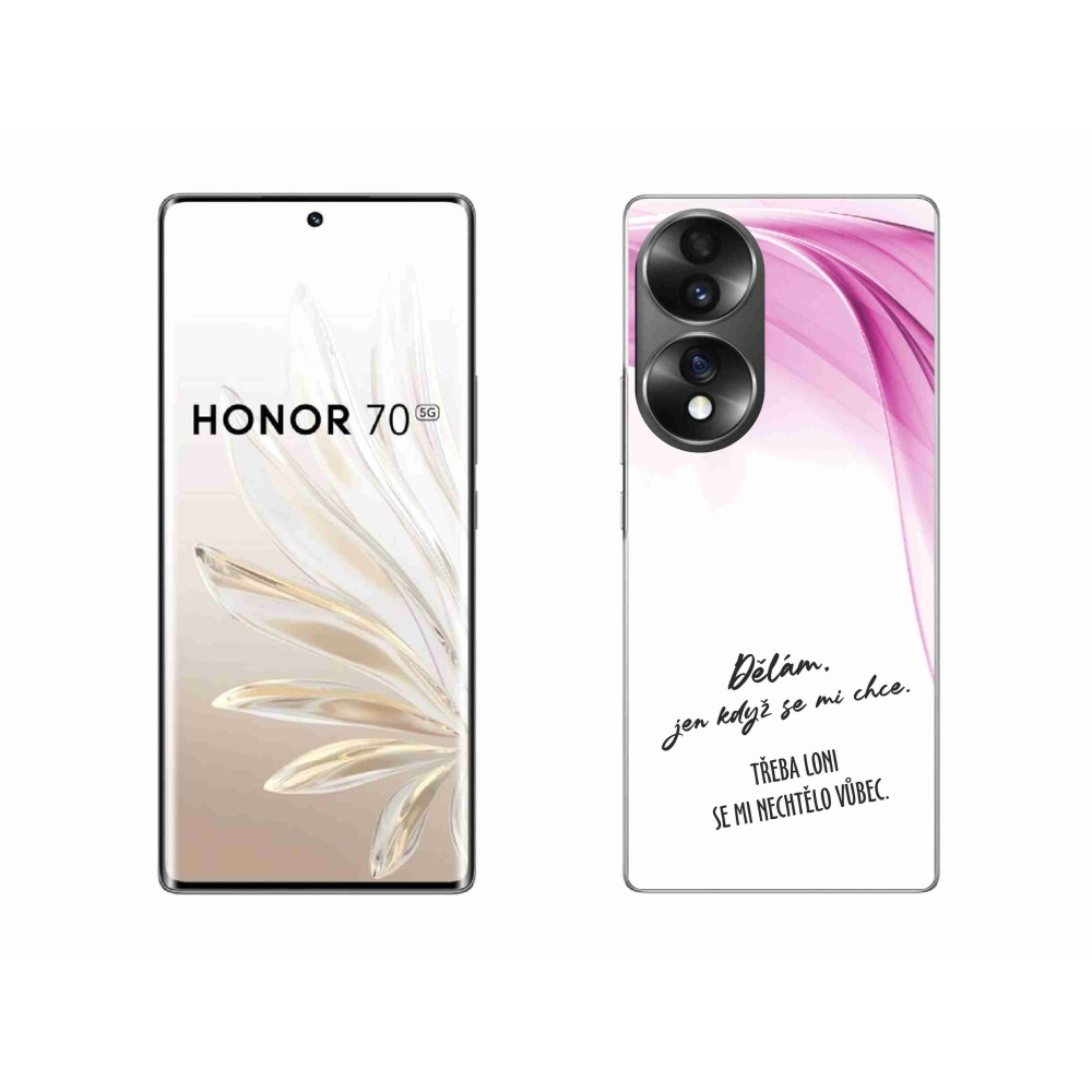Gélový kryt mmCase na Honor 70 - vtipný text 12 biele pozadie