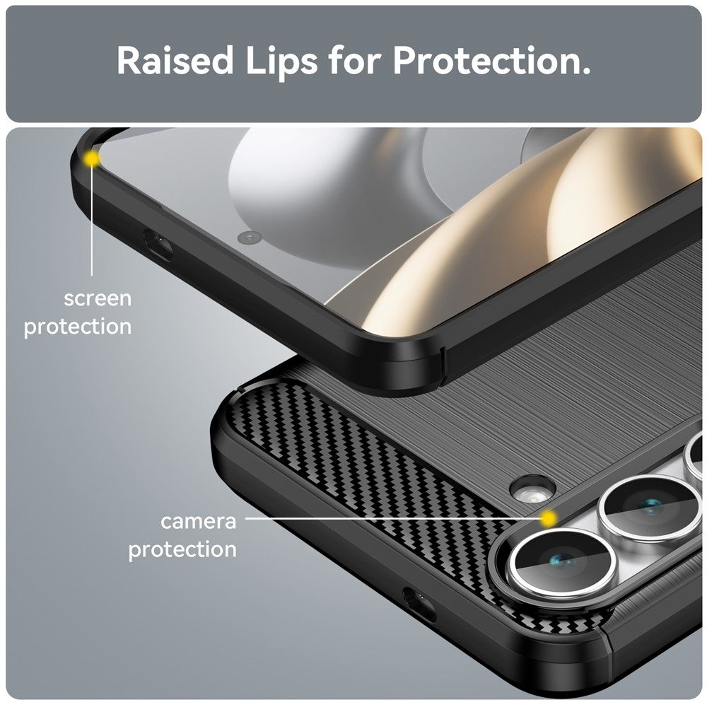 Carbon odolný gélový obal na Samsung Galaxy S25 FE - čierny