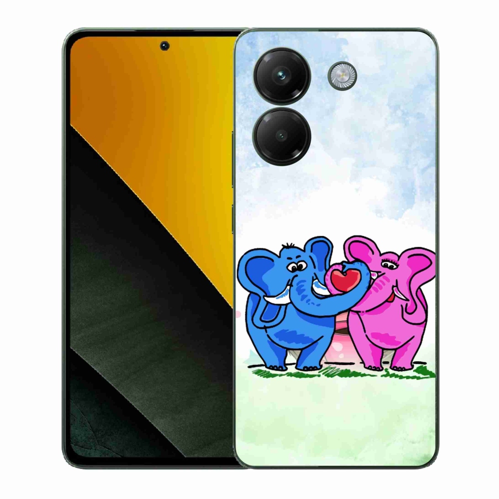 Gélový kryt mmCase na Xiaomi Poco M7 Pro 5G - zamilovaní slony