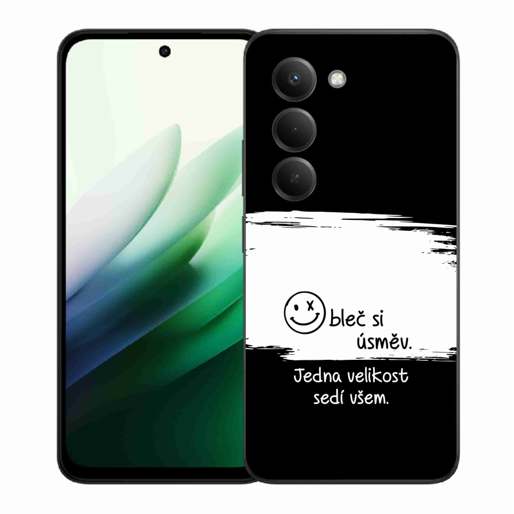 Gélový kryt mmCase na Xiaomi Redmi 15 5G - vtipný text 8 bieločierne pozadie