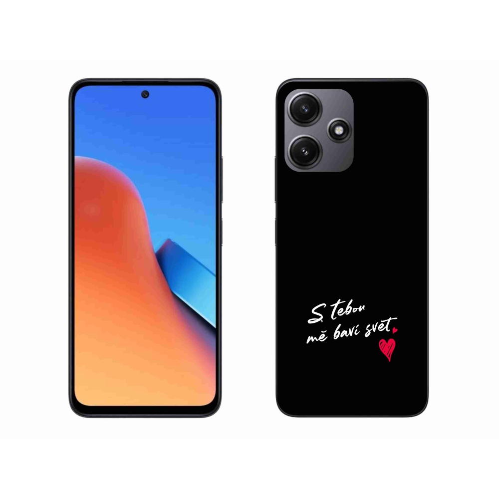 Gélový kryt mmCase na Xiaomi Redmi 12 5G - zamilovaný text 1 čierne pozadie