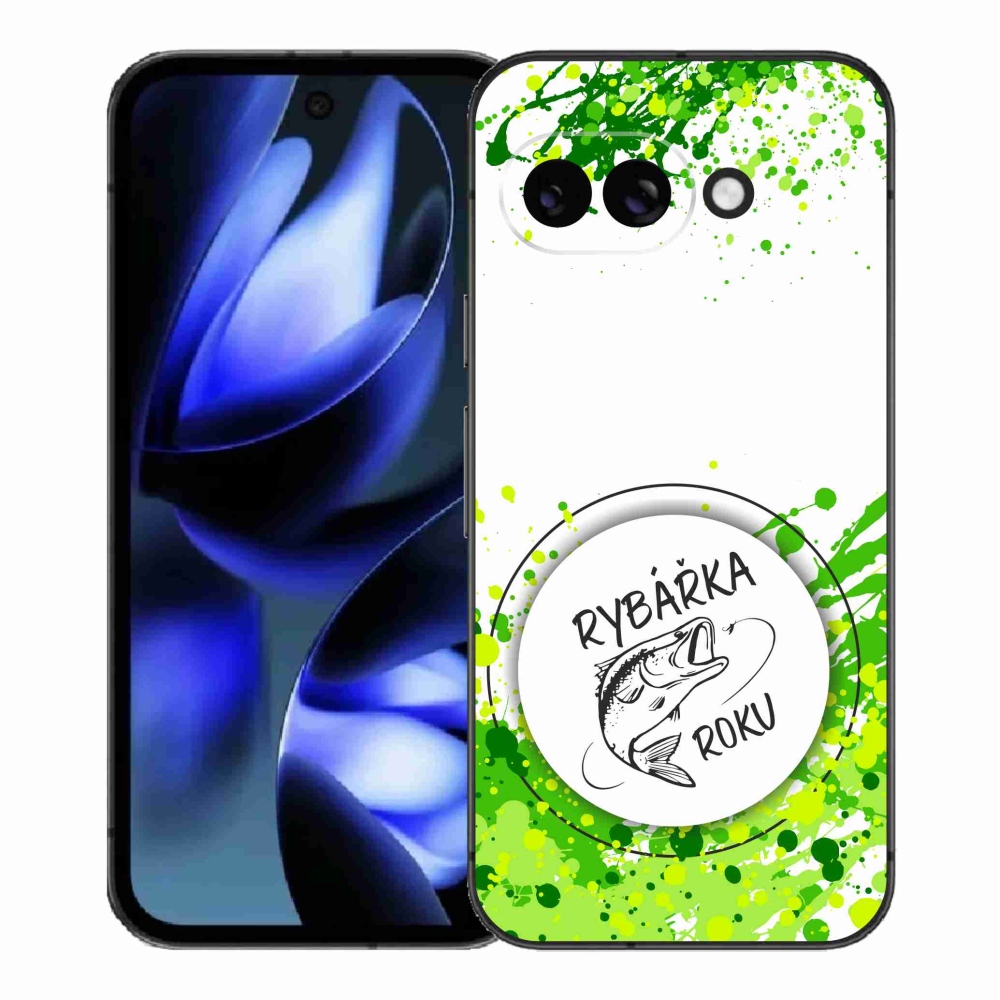 Gélový kryt mmCase na Google Pixel 9a - rybárka roku biele pozadie