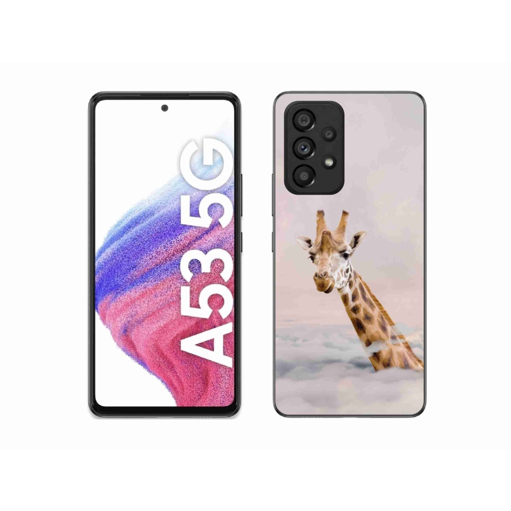 Gélový kryt mmCase na Samsung Galaxy A53 5G - žirafa v oblakoch