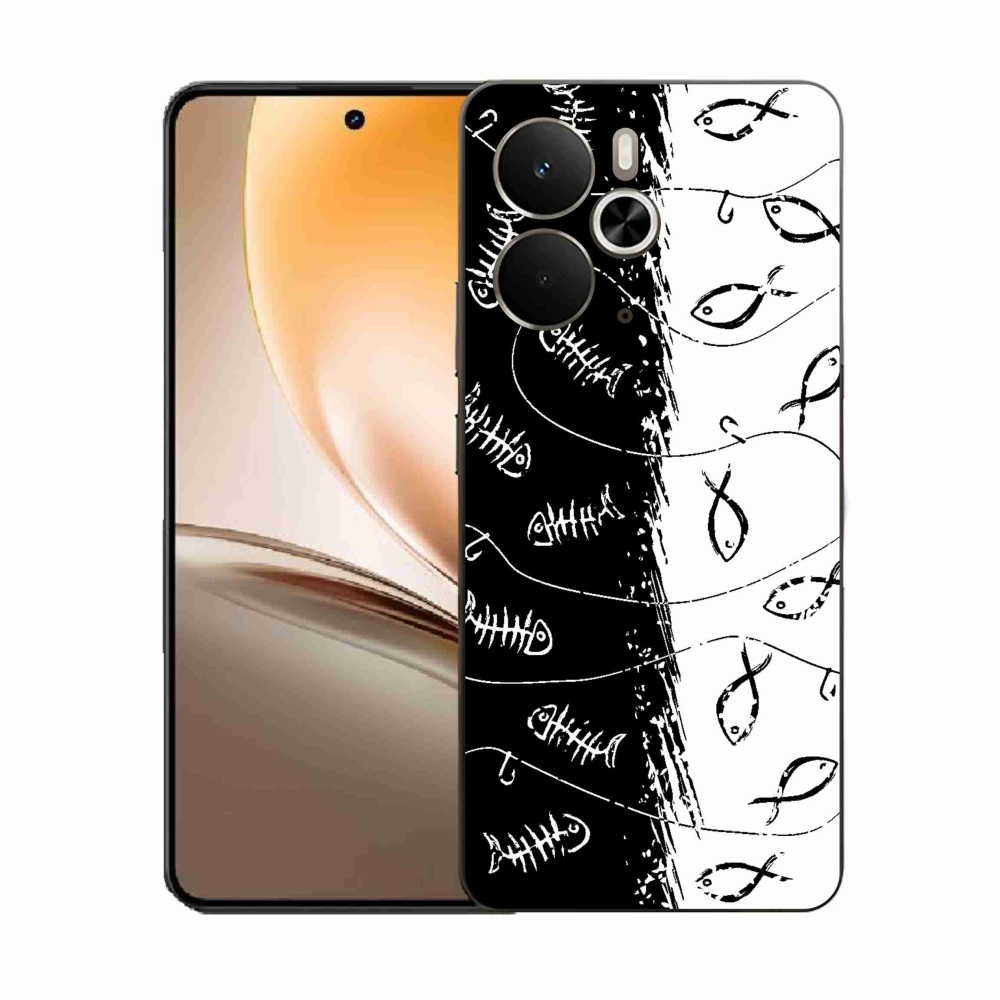 Gélový kryt mmCase na Realme 14 5G - kostry a rybky