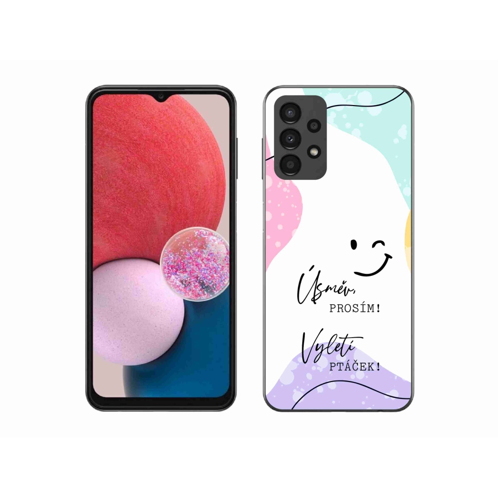 Gélový kryt mmCase na Samsung Galaxy A13 4G - vtipný text 4 biele pozadie
