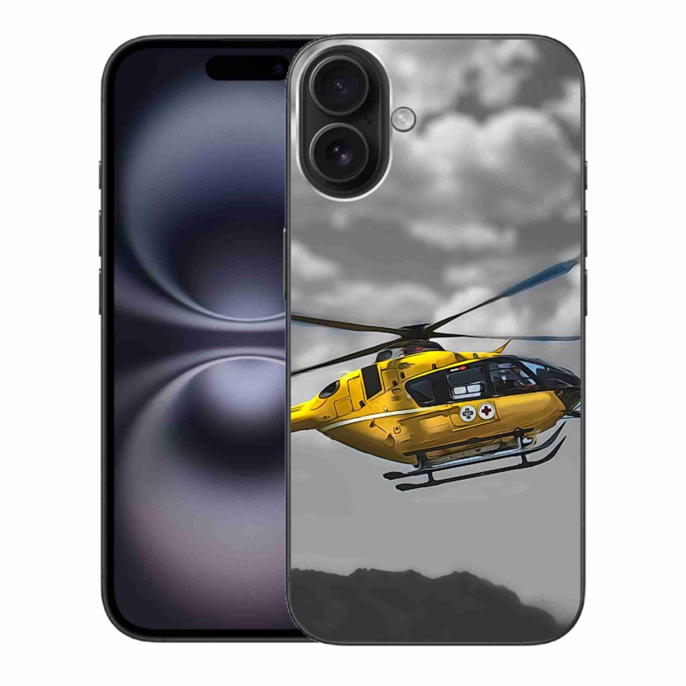 Gélový kryt mmCase na iPhone 16 Plus - žltá helikoptéra