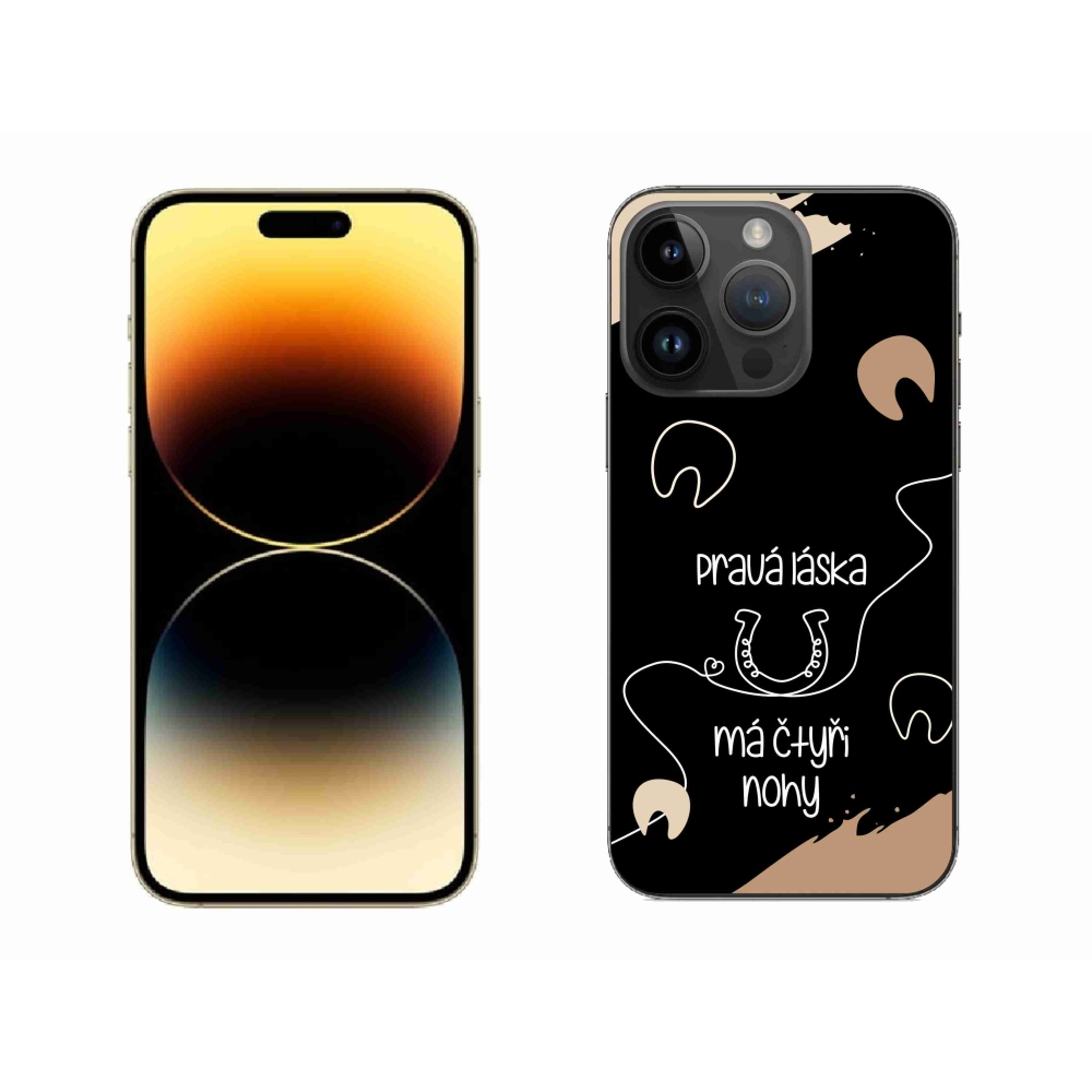 Gélový kryt mmCase na iPhone 14 Pro Max 6.7 - konský motív čierne pozadie