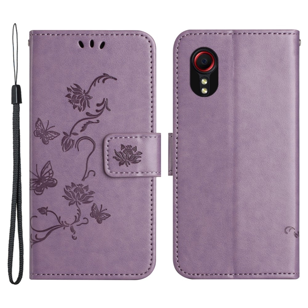 Flower knižkové púzdro na Samsung Galaxy Xcover 7 - svetlofialové