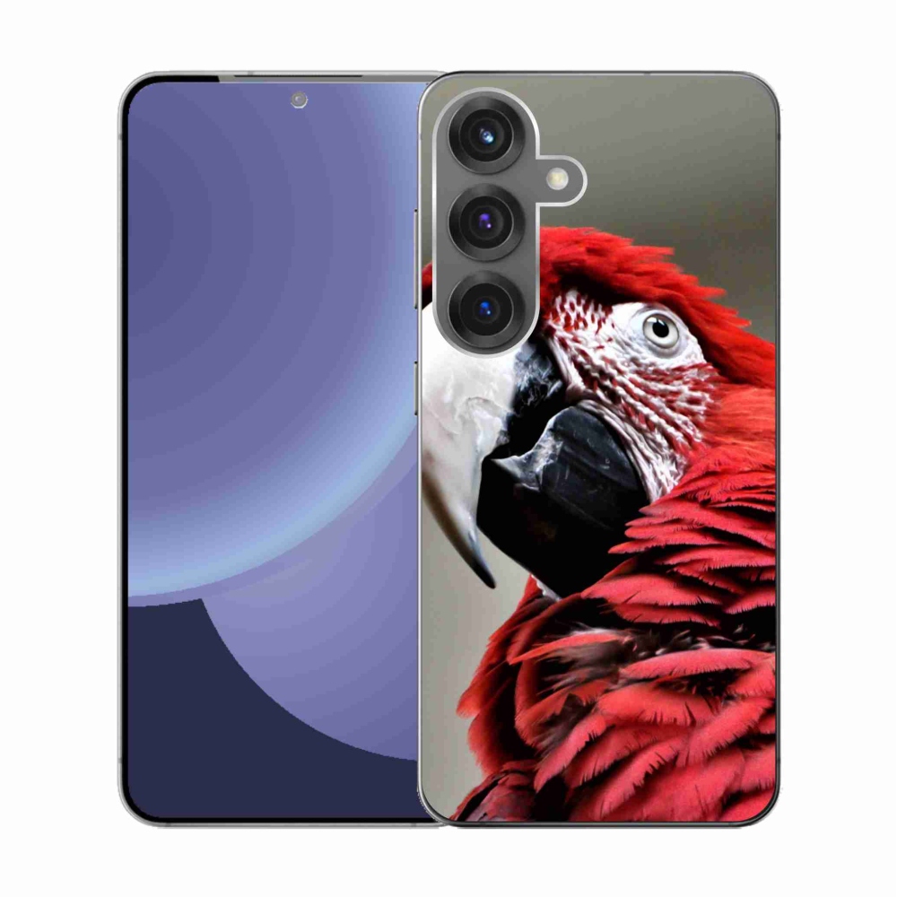 Gélový kryt mmCase na Samsung Galaxy S25 - papagáj ara červený