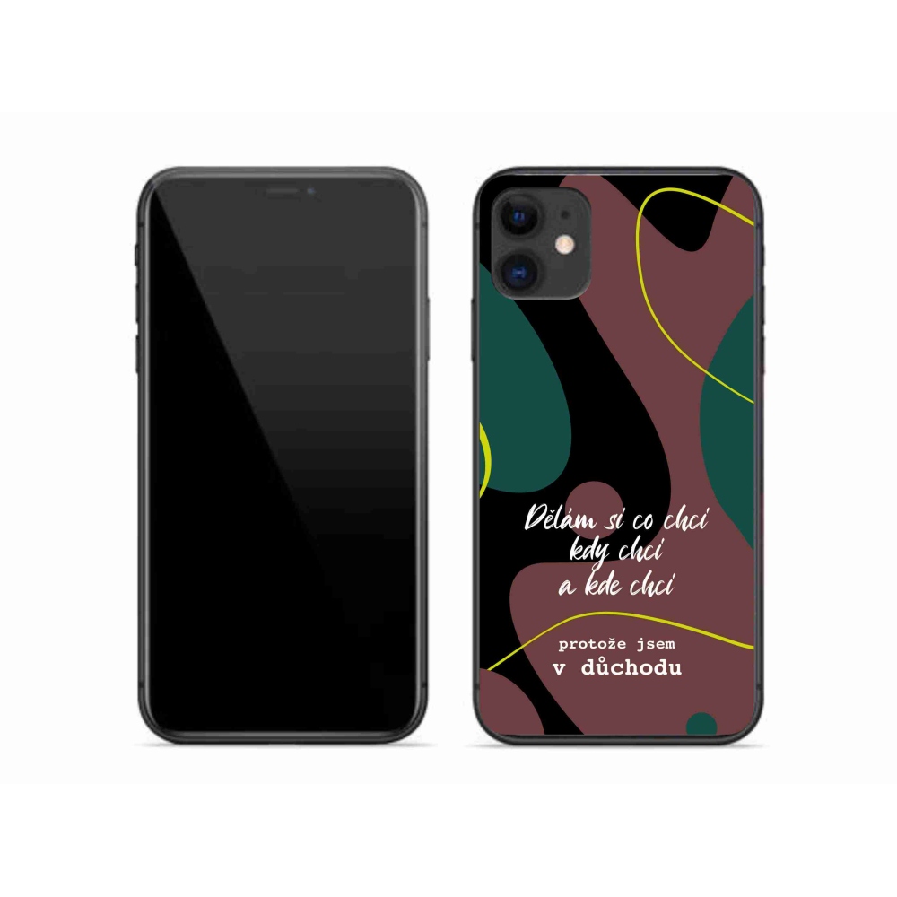 Gélový kryt mmCase na iPhone 11 - vtipný text 10 čierne pozadie
