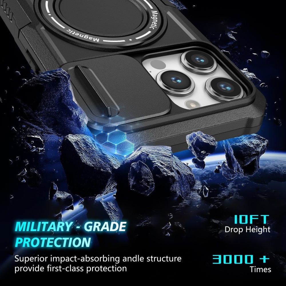 Military odolný kryt s MagSafe na iPhone 14 Pro Max - čierny