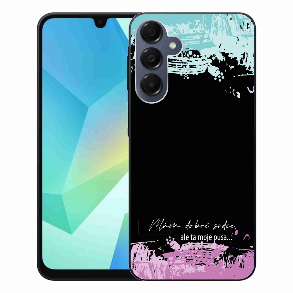 Gélový kryt mmCase na Samsung Galaxy A16 4G/5G - vtipný text 3 čierne pozadie