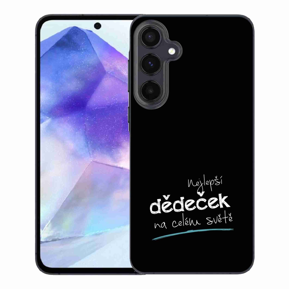 Gélový kryt mmCase na Samsung Galaxy A55 5G - najlepší starý otec 3 čierne pozadie