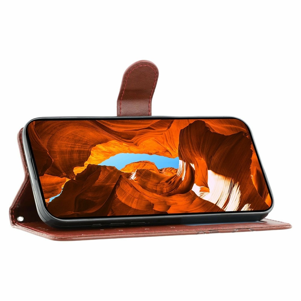 Roses knižkové púzdro na Xiaomi Redmi 15 5G - hnedé
