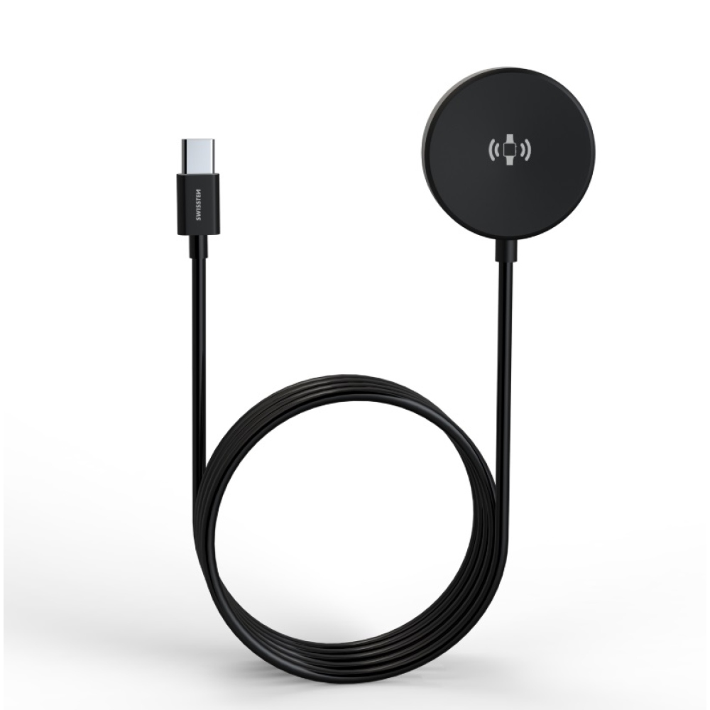 Swissten magnetický kábel pre Samsung Galaxy Watch, USB-C 1.2 m - čierny