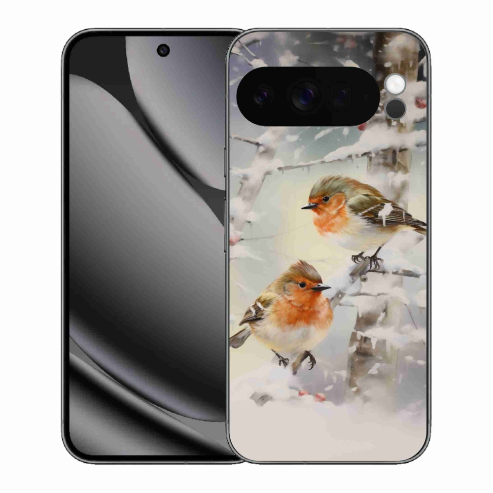 Gélový kryt mmCase na Google Pixel 10 Pro XL - vtáčiky v zime