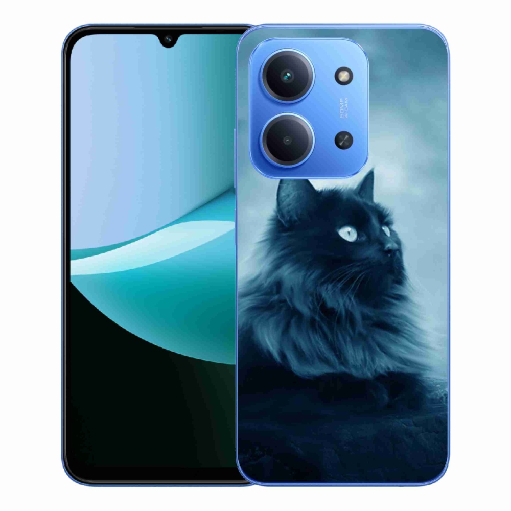 Gélový kryt mmCase na Xiaomi Redmi 15C 4G/5G (173mm) - čierna mačka 1