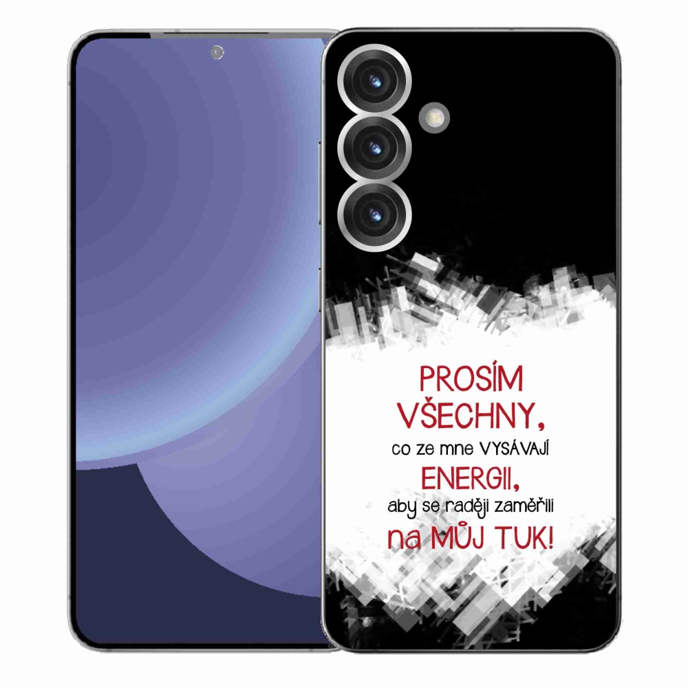 Gélový kryt mmCase na Samsung Galaxy S25+ - vtipný text 1 červený