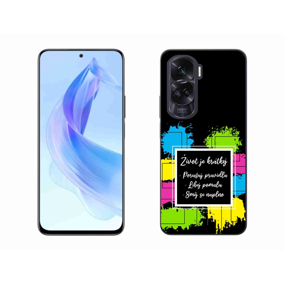 Gélový kryt mmCase na Honor 90 Lite - citát 5 čierne pozadie
