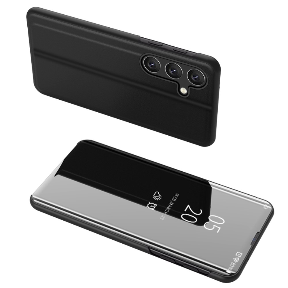 Clear zatvárací kryt s priehľadným predkom na Samsung Galaxy M55 5G - čierny