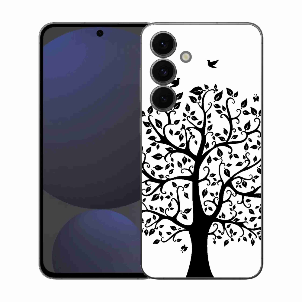 Gélový kryt mmCase na Samsung Galaxy S25 FE - čiernobiely strom