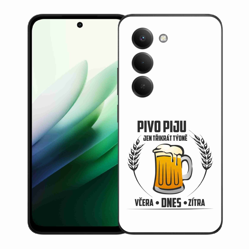 Gélový kryt mmCase na Xiaomi Redmi 15 5G (169mm) - pivný motív biele pozadie