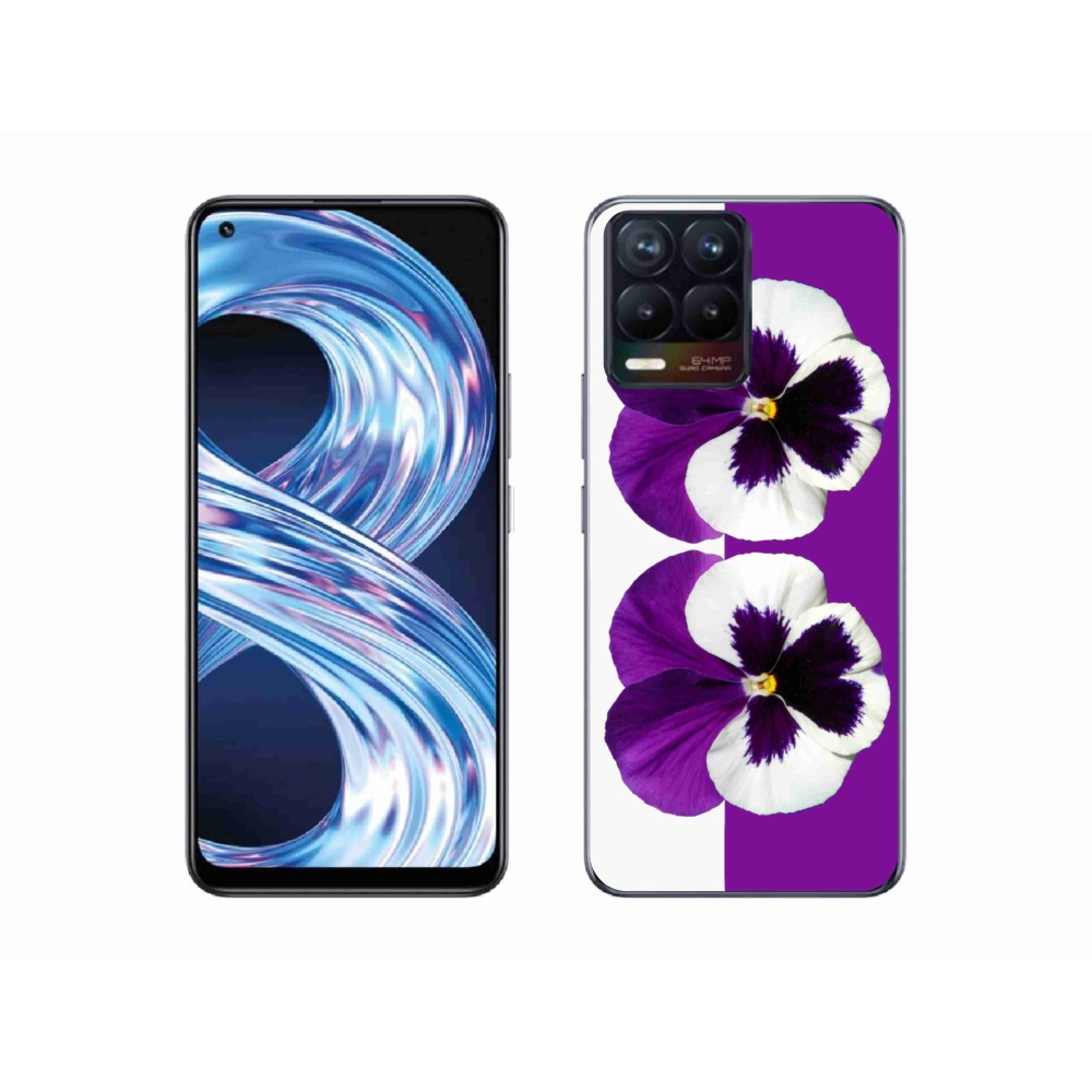 Gélový kryt mmCase na Realme 8 Pro - fialovobiely kvet