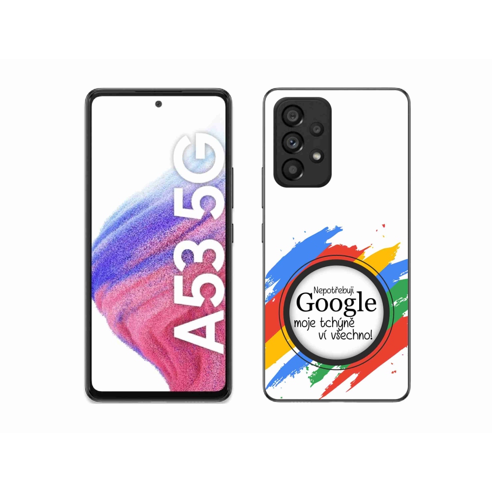 Gélový kryt mmCase na Samsung Galaxy A53 5G - svokra vie všetko biele pozadie