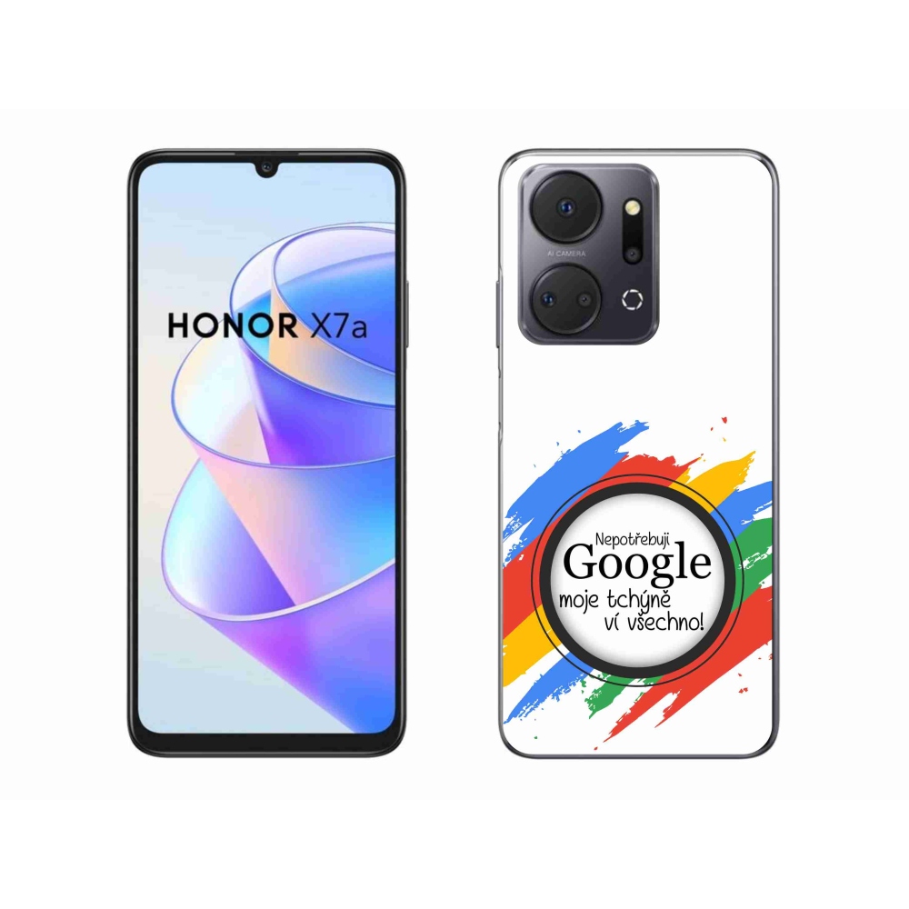 Gélový kryt mmCase na Honor X7a - svokra vie všetko biele pozadie
