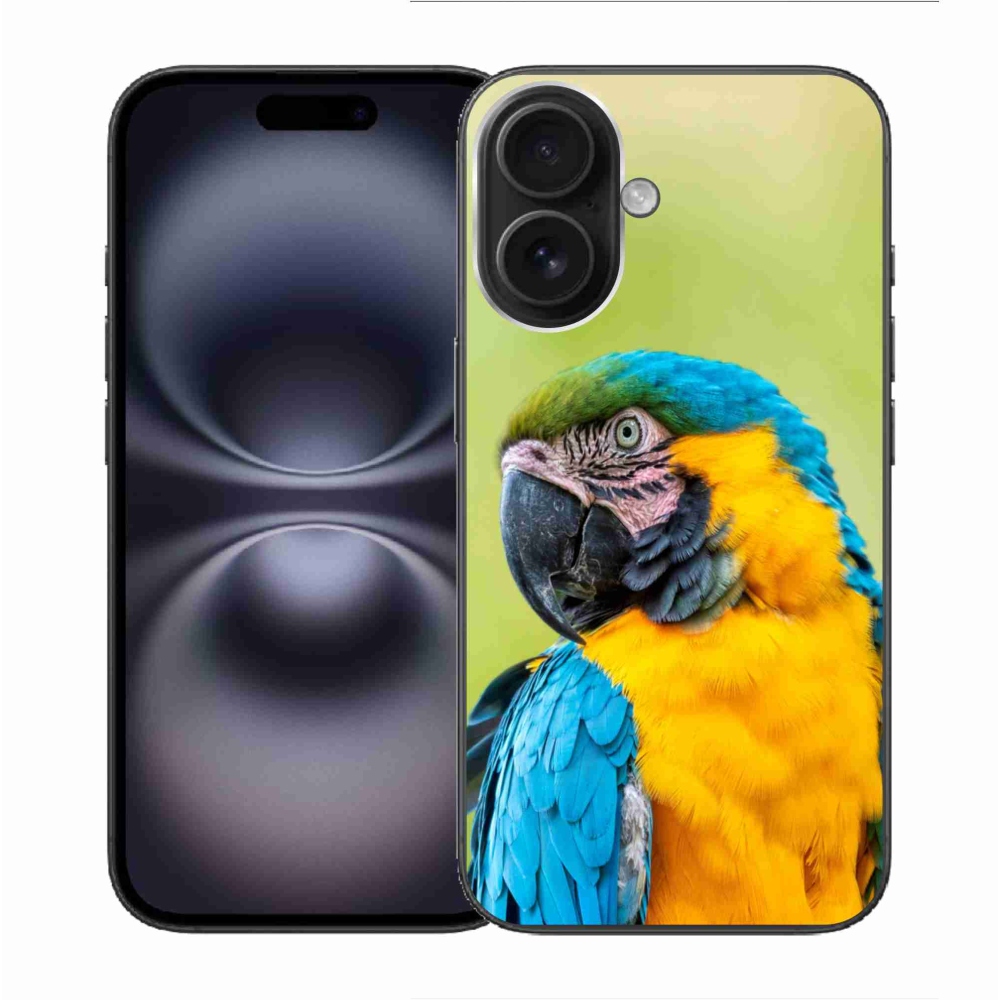 Gélový obal mmCase na iPhone 16 - papagáj ara 2