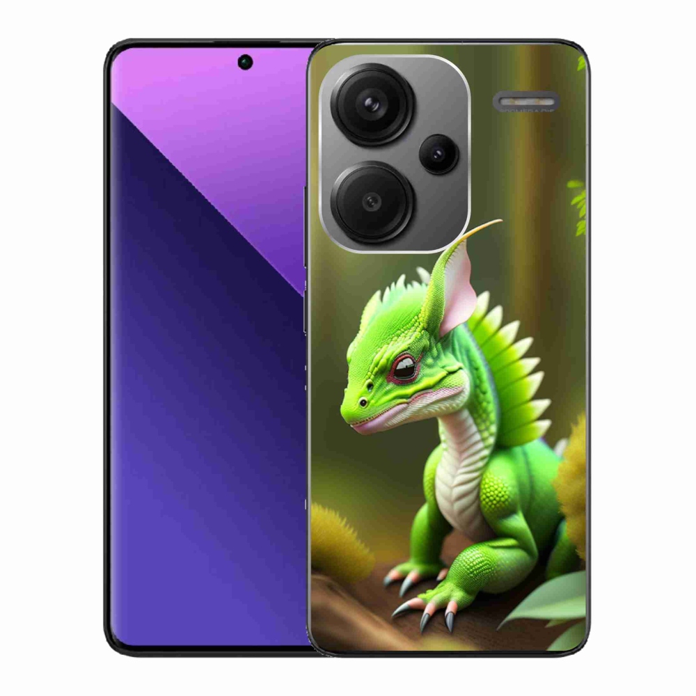 Gélový kryt mmCase na Xiaomi Redmi Note 13 Pro+ 5G - zelený dráčik