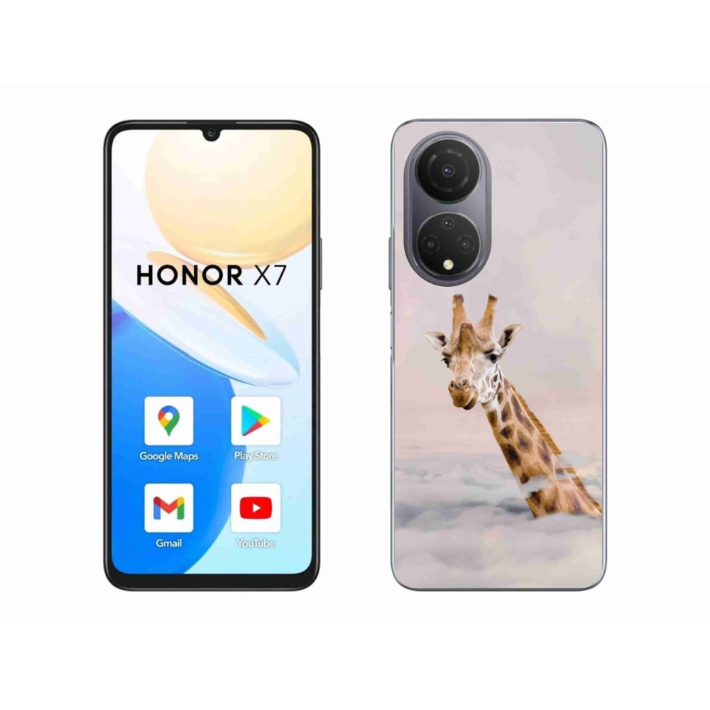 Gélový kryt mmCase na Honor X7 - žirafa v oblakoch