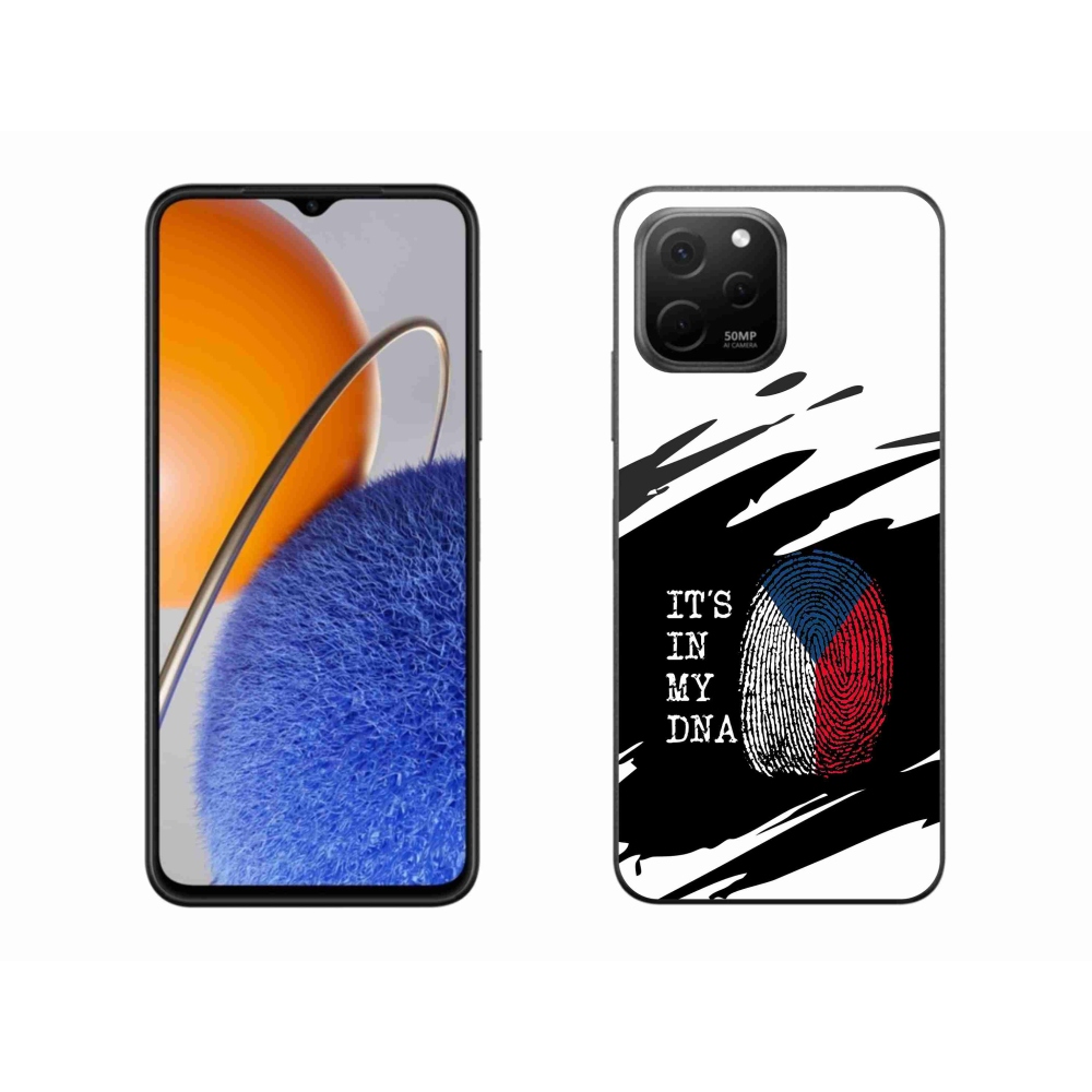 Gélový kryt mmCase na Huawei Nova Y61 - vlajka odtlačok prsta čiernobiele pozadie