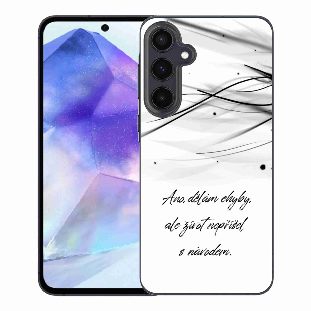 Gélový kryt mmCase na Samsung Galaxy A55 5G - citát biele pozadie