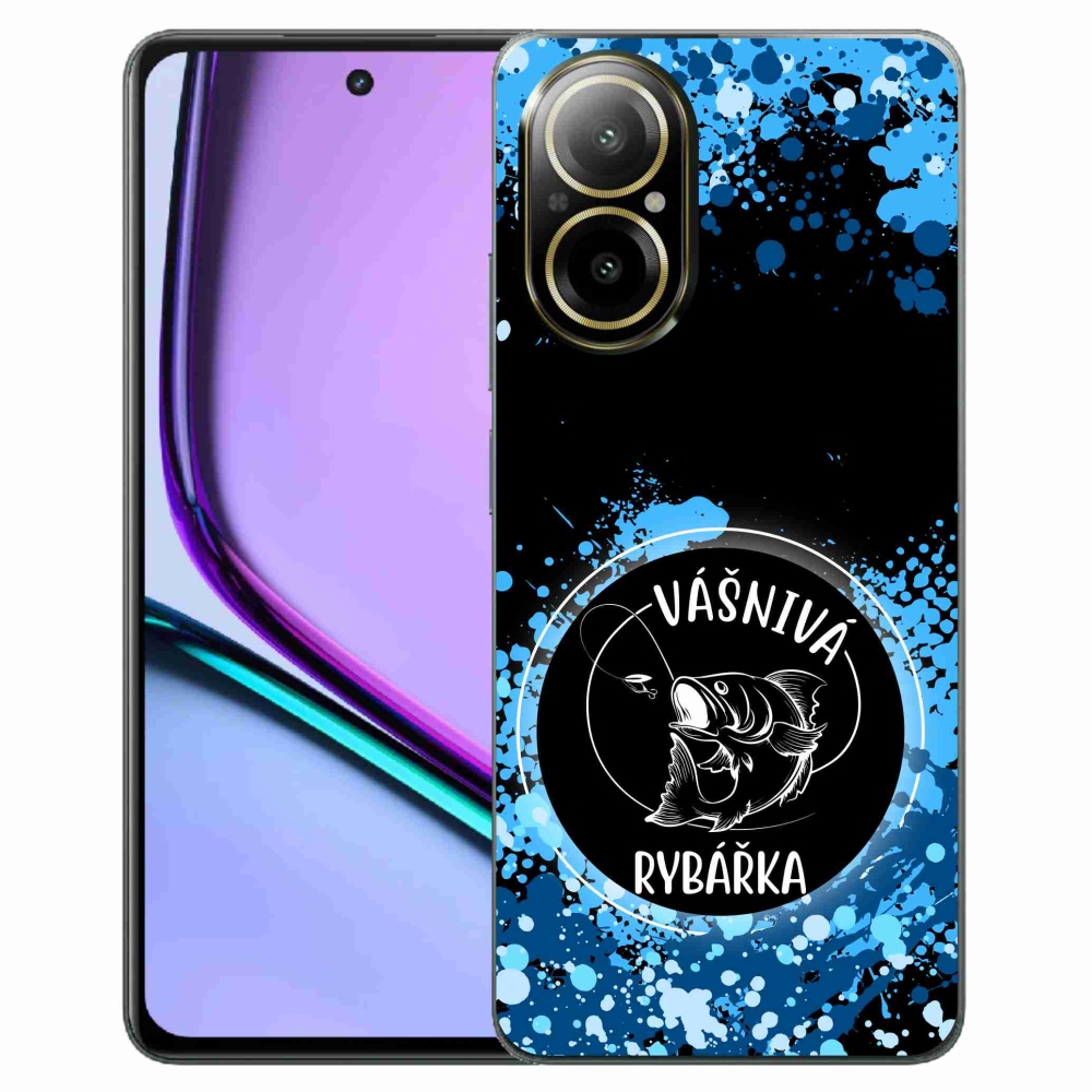 Gélový kryt mmCase na Realme C67 - vášnivá rybárka čierne pozadie