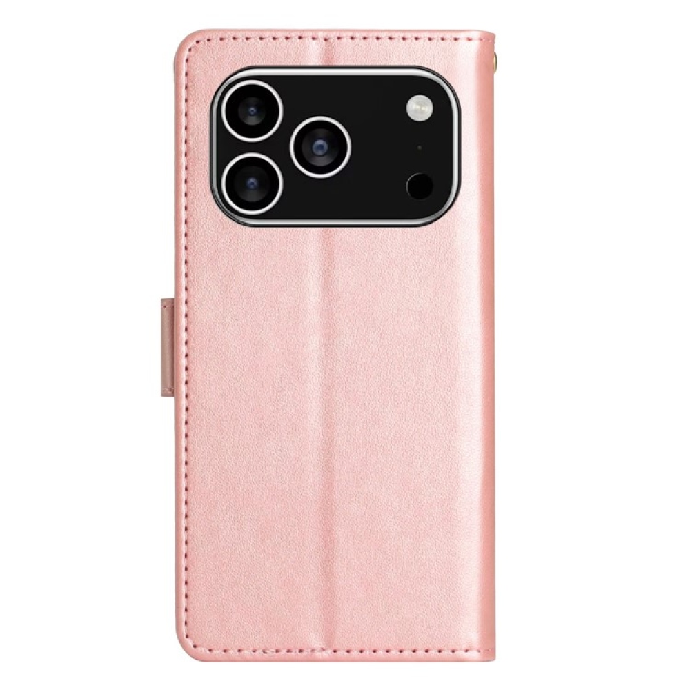 Flowers knižkové púzdro na iPhone 17 Pro - ružovozlaté