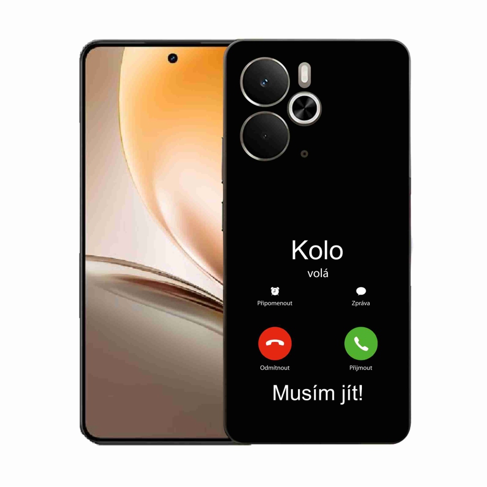 Gélový kryt mmCase na Realme 14 5G - kolo volá čierne pozadie