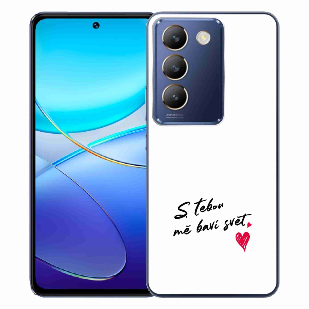 Gélový kryt mmCase na Vivo V40 SE 4G/5G - zamilovaný text 1 biele pozadie