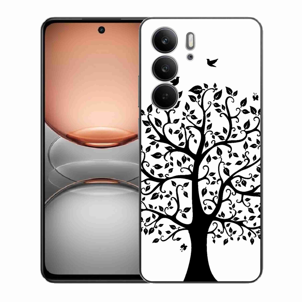 Gélový kryt mmCase na Realme C75 - čiernobiely strom